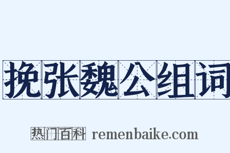 挽张魏公组词是什么意思的图片